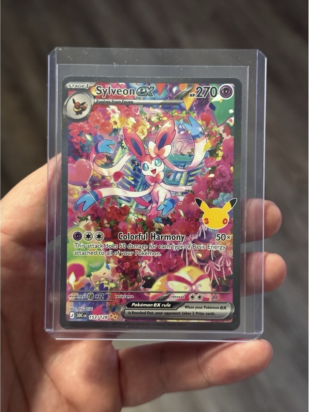 Pokémon 30th Celebration Sylveon ex 153/128 SIR Special Illustration Rare NM